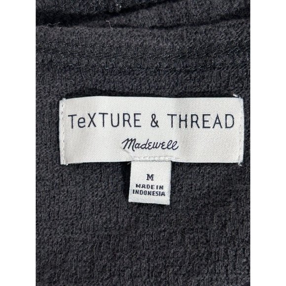 Madewell Texture & Thread Wrap-Tie Short Sleeve Top in Black - Size M - Picture 4 of 5